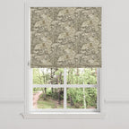 Flat Roman Shade in Country Toile - Onyx