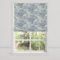 Flat Roman Shade in Country Toile - Sapphire