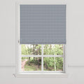 Flat Roman Shade in Gingham - Navy