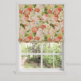 Flat Roman Shade in Garden Tea Time - Pink