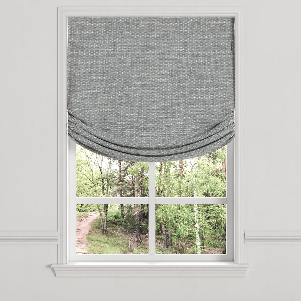 Relaxed Roman Shade in Ditsy - Indigo