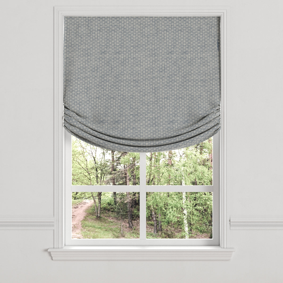 Relaxed Roman Shade in Ditsy - Indigo