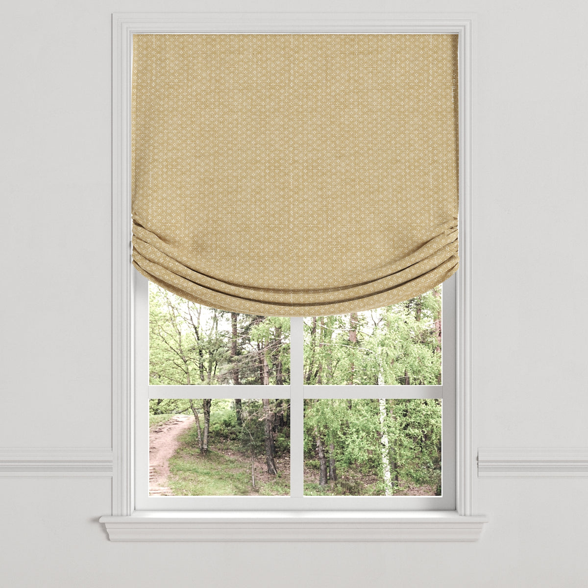 Relaxed Roman Shade in Ditsy - Saddle