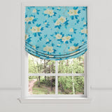 Relaxed Roman Shade in Grandma's Floral - Pale Blue