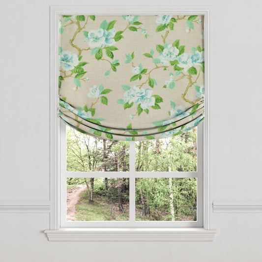 Relaxed Roman Shade in Grandma's Floral - Pink