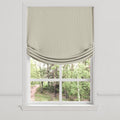 Relaxed Roman Shade in Little White Line - Seaglass
