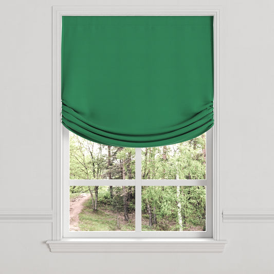 Relaxed Roman Shade in Lush Linen - Malachite
