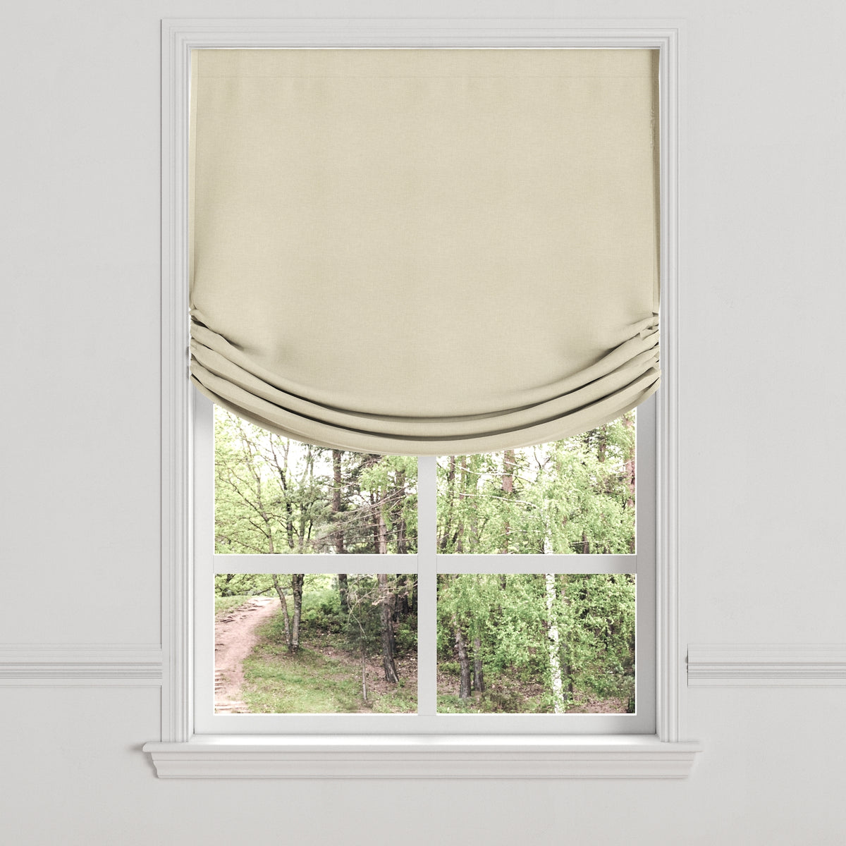 Relaxed Roman Shade in Lush Linen - Mushroom