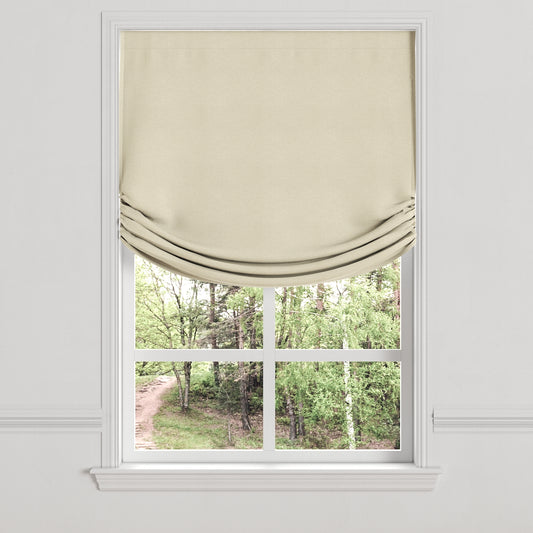 Relaxed Roman Shade in Lush Linen - Mushroom