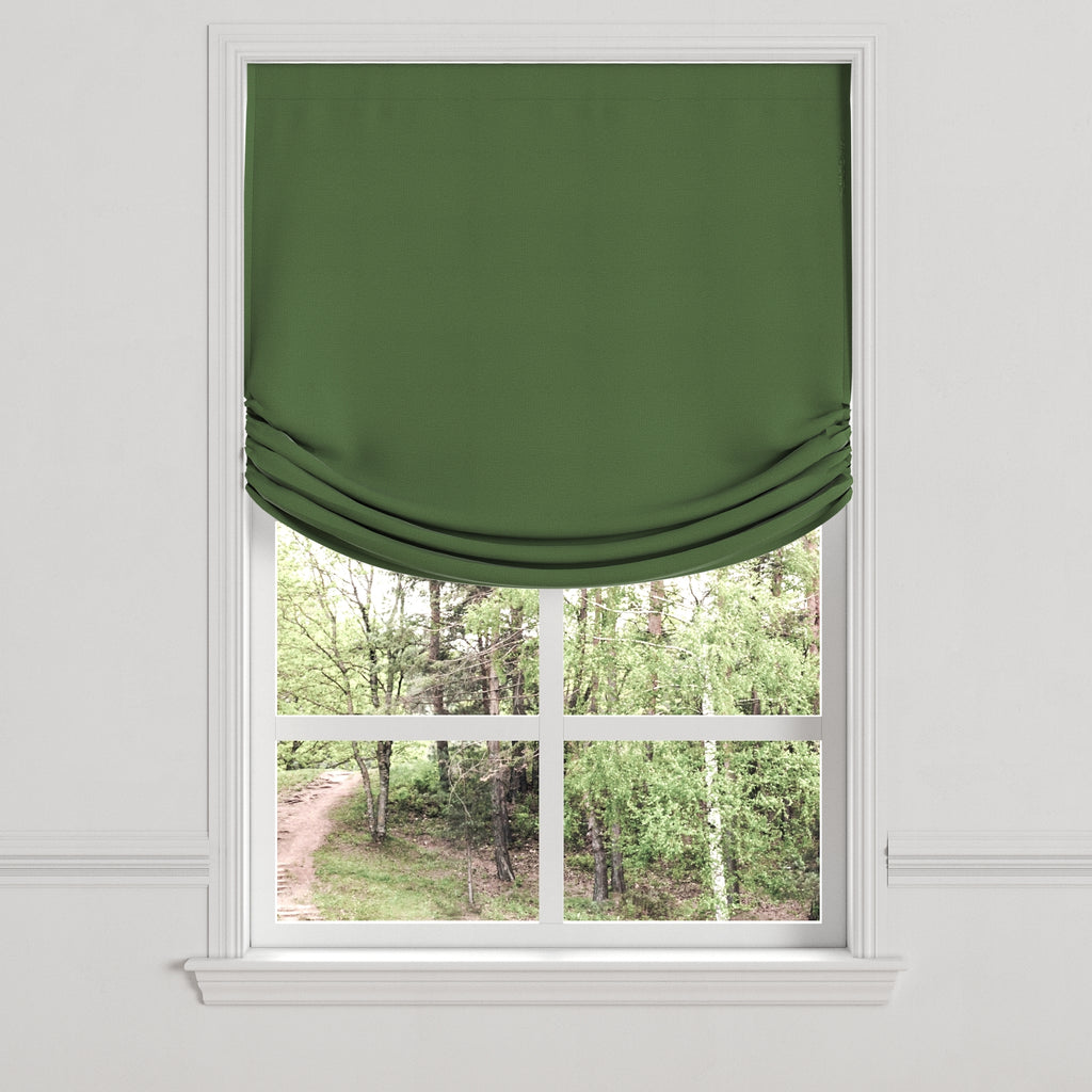 Relaxed Roman Shade in Lush Linen - Forest