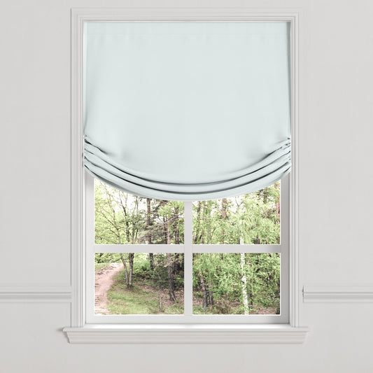 Relaxed Roman Shade in Lush Linen - Ice