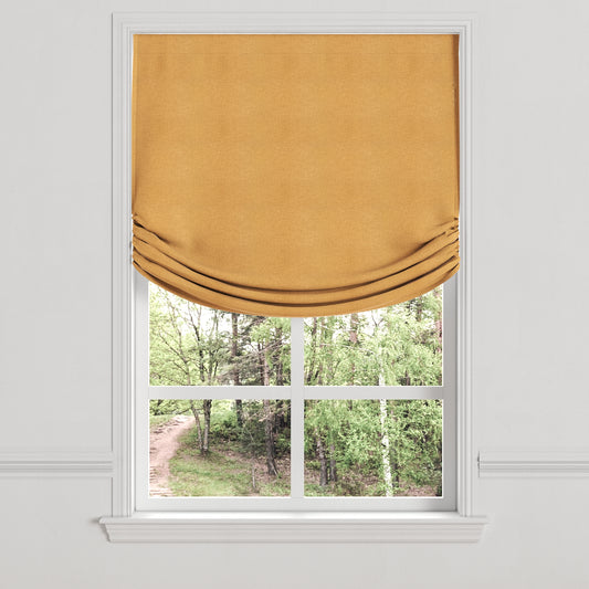Relaxed Roman Shade in Lush Linen - Turmeric