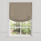 Relaxed Roman Shade in Gingham - Chestnut