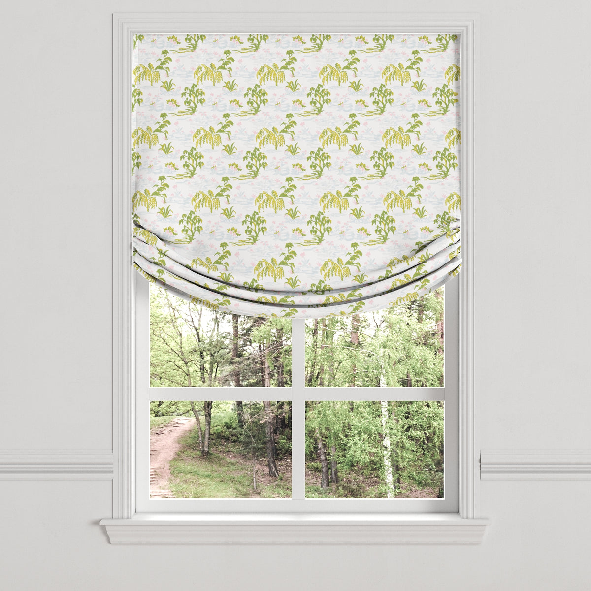 Relaxed Roman Shade in Meadow - Willow