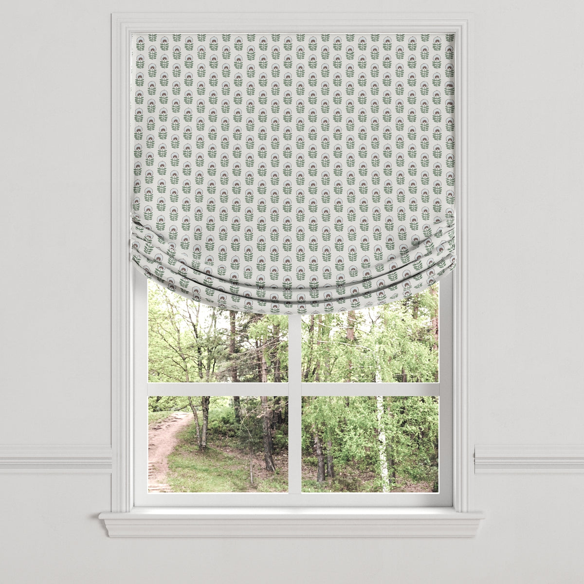 Relaxed Roman Shade in Mini Florals - Sky Garden