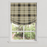 Relaxed Roman Shade in Tartan - Cappuccino