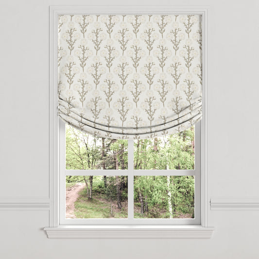 Relaxed Roman Shade in Cottage Flowers - Vanilla