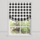 Relaxed Roman Shade in Buffalo Check - Black
