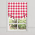 Relaxed Roman Shade in Buffalo Check - Flamingo