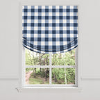 Relaxed Roman Shade in Buffalo Check - Navy