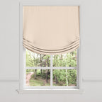 Relaxed Roman Shade in Slubby Linen - Cream