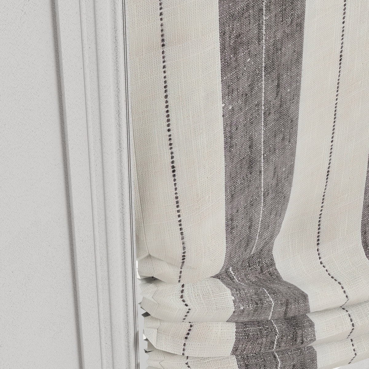 Relaxed Roman Shade in French Laundry Stripe - Midnights