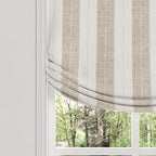 Relaxed Roman Shade in French Laundry Stripe - Champagne