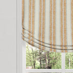 Relaxed Roman Shade in French Laundry Stripe - Apricot