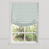 Relaxed Roman Shade in Leaf Me Alone - Minty Blue