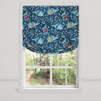 Relaxed Roman Shade in Koi Pond - Blue