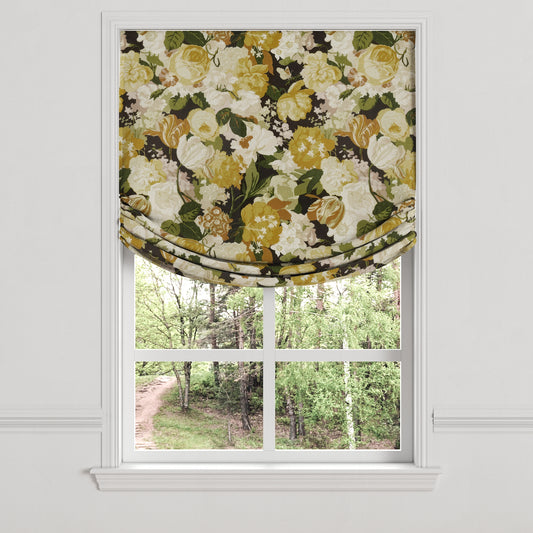 Relaxed Roman Shade in Garden Tea Time - Moonglow