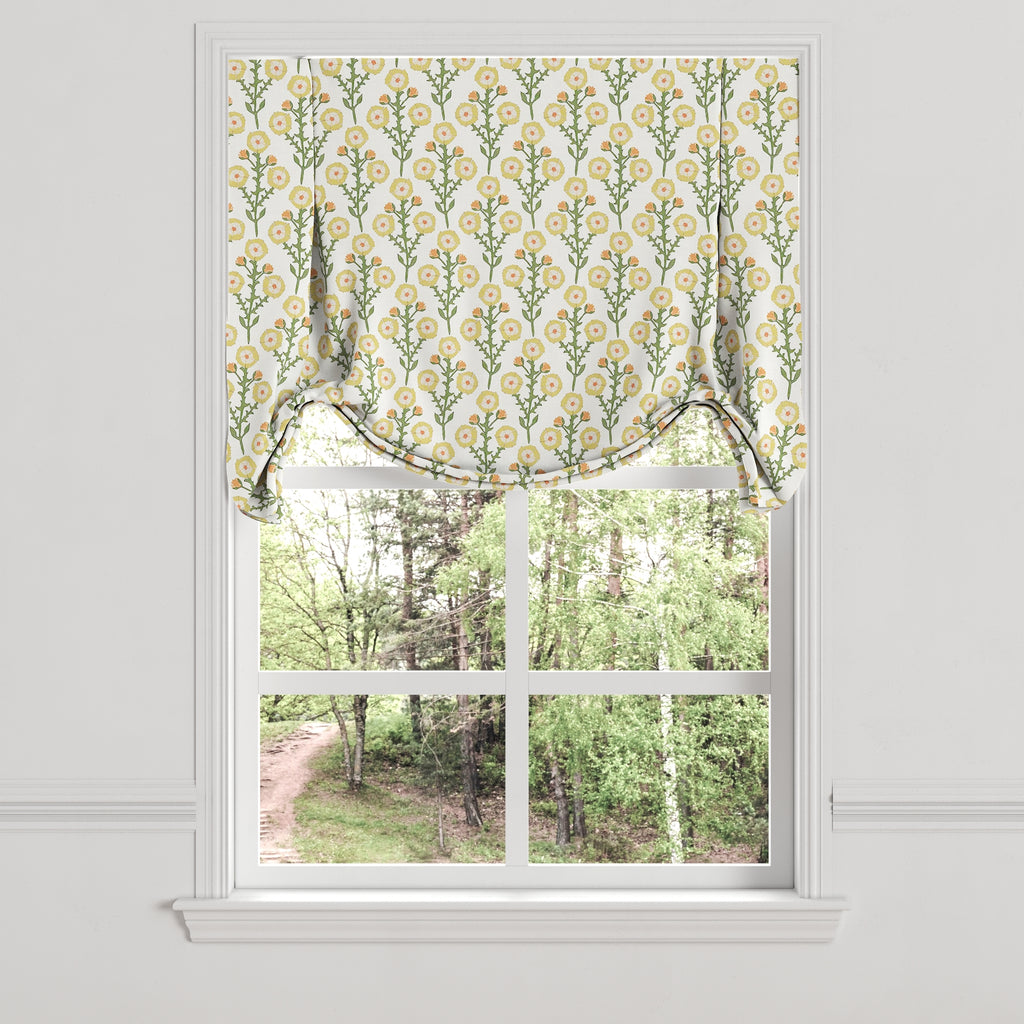 Tulip Roman Shade in Cottage Flowers - Sunbeam
