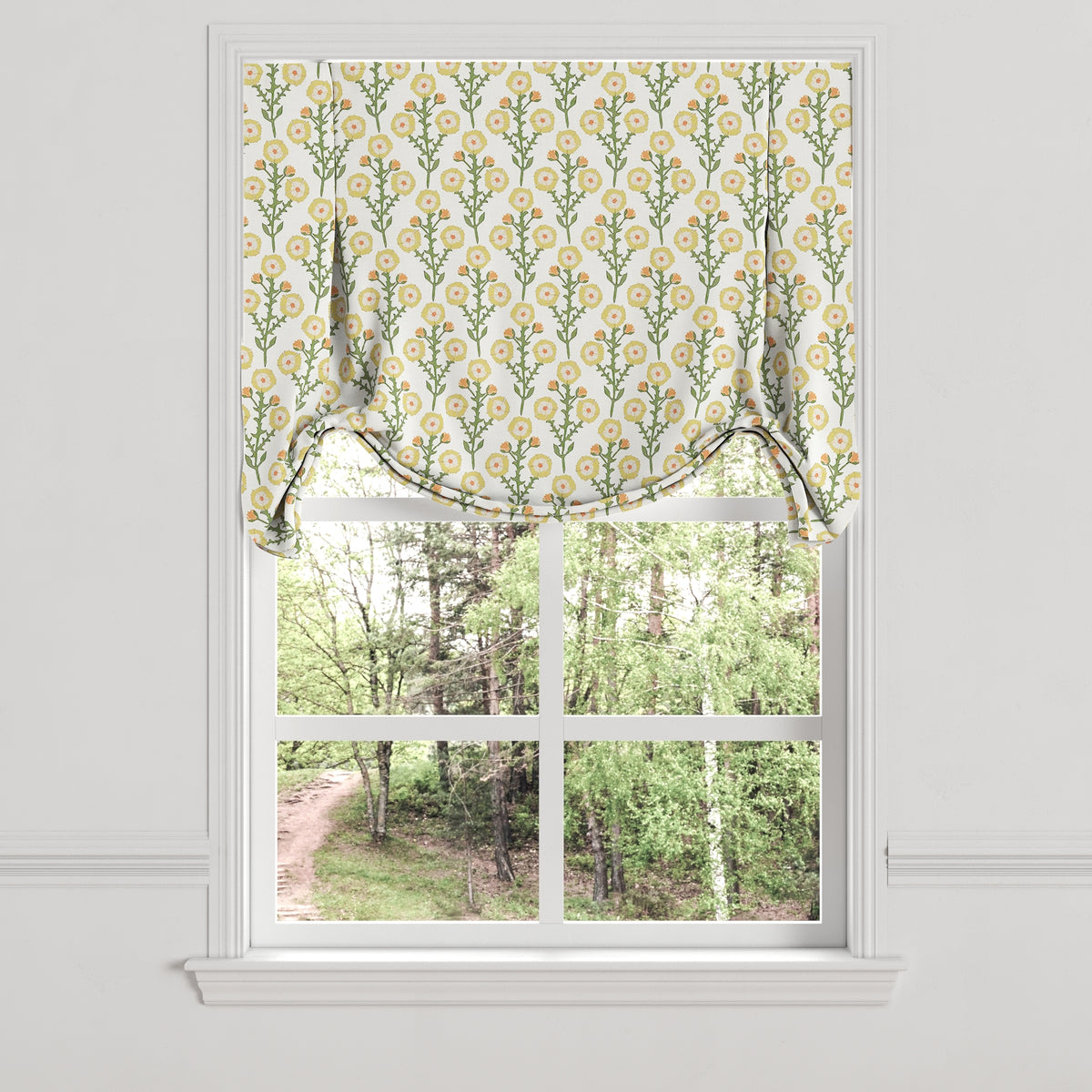 Tulip Roman Shade in Cottage Flowers - Sunbeam