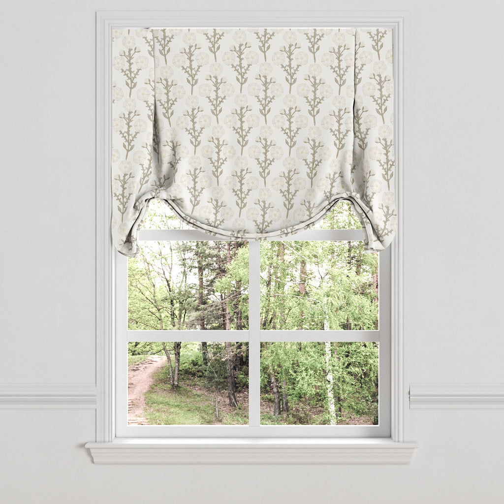 Tulip Roman Shade in Cottage Flowers - Vanilla
