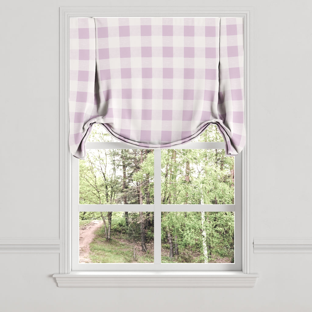 Tulip Roman Shade in Lilac Buffalo Check