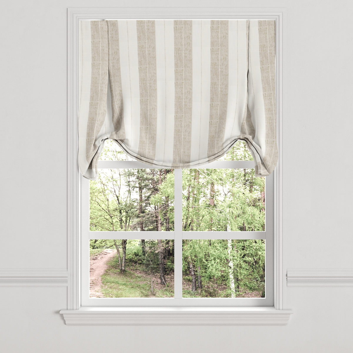Tulip Roman Shade in French Laundry Stripe - Champagne