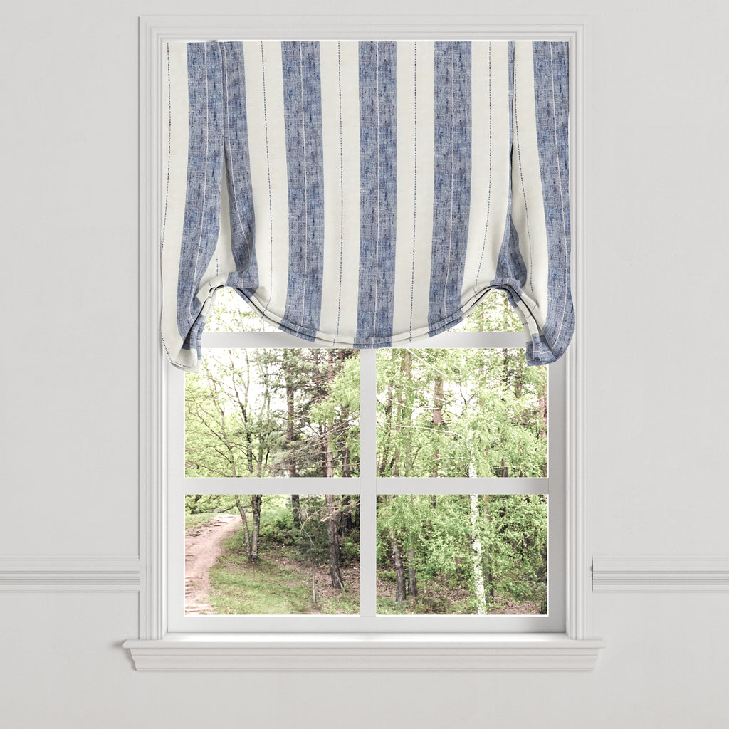 Tulip Roman Shade in French Laundry Stripe - Navy