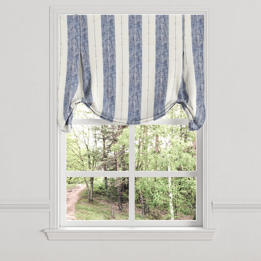 Tulip Roman Shade in French Laundry Stripe - Navy