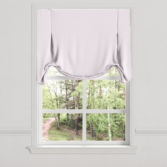 Tulip Roman Shade in Gingham - Lilac