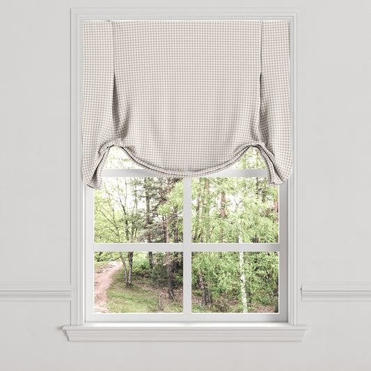 Tulip Roman Shade in Gingham - Hay