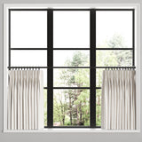 Pinch Pleat Cafe Curtains in Sand Dollar Stripes