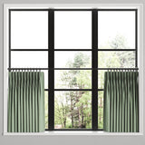 Pinch Pleat Cafe Curtains in Classic Linen Olive