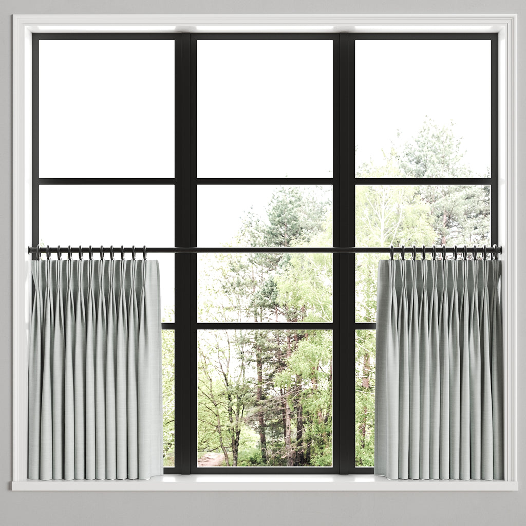 Pinch Pleat Cafe Curtains in Classic Linen - Heathered Dove