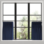 Pinch Pleat Cafe Curtains in Classic Linen - Ink