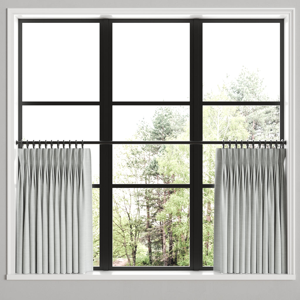 Pinch Pleat Cafe Curtains in Classic Linen - Oyster