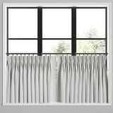 Pinch Pleat Cafe Curtains in Classic Linen - Silver