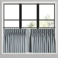 Pinch Pleat Cafe Curtains in Classic Linen - Storm