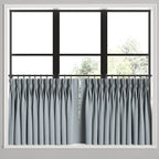 Pinch Pleat Cafe Curtains in Classic Linen - Storm