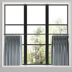 Pinch Pleat Cafe Curtains in Classic Linen - Storm