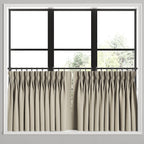 Pinch Pleat Cafe Curtains in Classic Linen - Toast